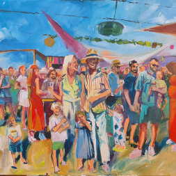 Gezellig feest bij een strandtent, 12 juli 2025, Den Haag