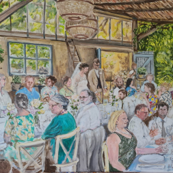 Gezellig diner tijdens bruiloft, 13 juni 2025, Strijbeek
