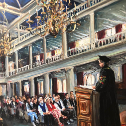 Live Paint tijdens oratie universiteit, 2023, Amsterdam