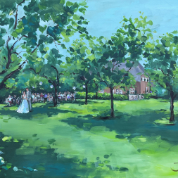 Bruidspaar in groene omgeving, 17 mei 2025, Utrecht