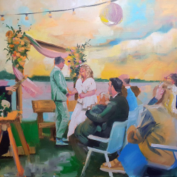 Romantisch ceremonie tijdens golden hour, 17 mei 2025 in Oostzaan