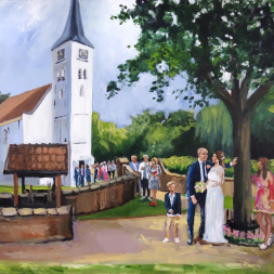 Live Paint kerkje, bruiloft, 7 juni  2019, Heiloo 